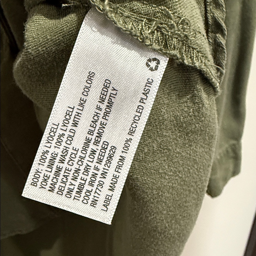 Knox Rose Green Button Down Shirt Lyocell - Picture 5 of 6